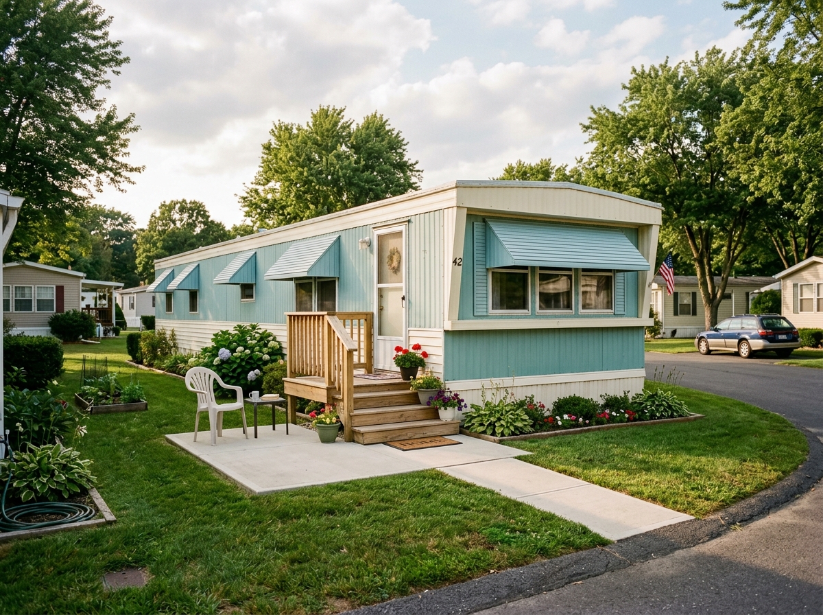 Tidy vintage single-wide mobile home in New Jersey